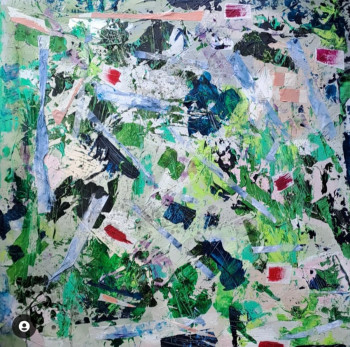 Named contemporary work « Green abstraction », Made by BONNEAU-MARRON