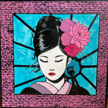 Named contemporary work « Geisha », Made by VEG