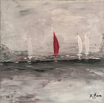 Named contemporary work « Voile rouge », Made by XAM
