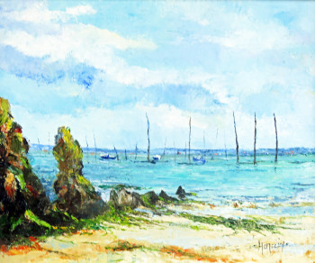 Named contemporary work « Les vieux pignots sur le bassin d'Arcachon », Made by MICHEL HAMELIN