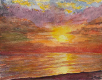 Named contemporary work « Coucher de soleil, avant l'orage », Made by AMALIA MEREU