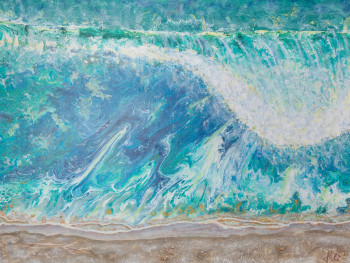 Named contemporary work « BLUE WAVE », Made by JLO