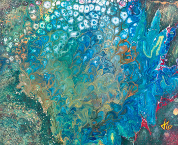 Named contemporary work « BUBBLES CORAL 1 », Made by JLO