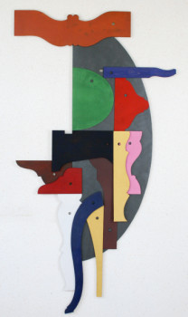 Named contemporary work « PAINTED WOOD TEMPLATES 2 », Made by RAMON LOPEZ