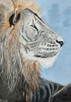 Named contemporary work « Le lion », Made by MARM'S