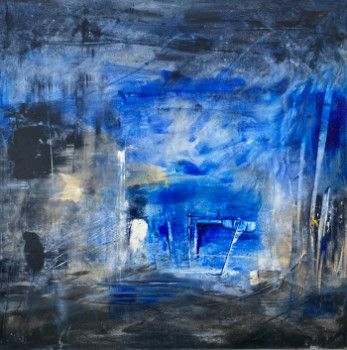 Named contemporary work « Klein d oeil au bleu », Made by BARTH MROZ