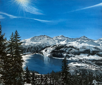 Named contemporary work « Lac hivernal de la montagne », Made by RITA