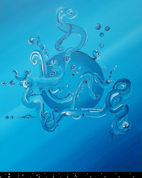 Named contemporary work « Blue waves », Made by MALISU