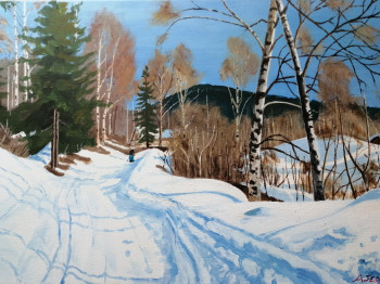 Named contemporary work « Paysage d'hiver 2 », Made by ANDRé FEODOROFF