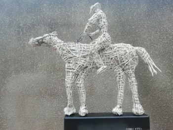 Named contemporary work « Le cheval et le chevalier », Made by CYRUS D'HYZO