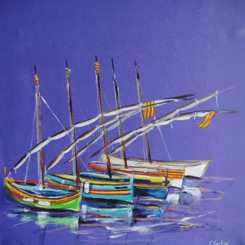 Named contemporary work « Barques catalanes », Made by CLICKART+