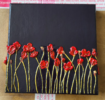 Named contemporary work « Coquelicots 3 », Made by AUTRE REGARD