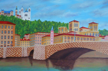 Named contemporary work « Pont Bonaparte côté Sud 2 », Made by COMBEMICHEL