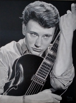 Named contemporary work « Johnny Halliday 1962 », Made by RICHY WAM K