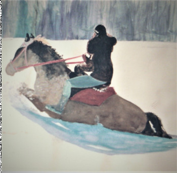 Named contemporary work « Cavalière dans la neige », Made by ANDRé FEODOROFF