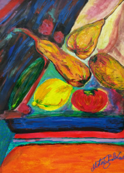Named contemporary work « Reflets des fruits. », Made by MITRA SHAHKAR