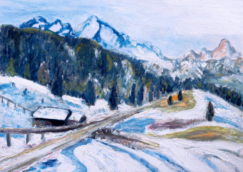 Named contemporary work « Paysage de fonte des neiges », Made by KRIGOU CHRISTIAN SCHNIDER