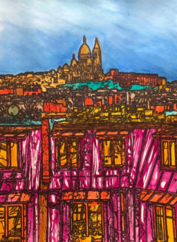 Named contemporary work « Paris Montmartre », Made by ERIC ERIC