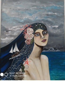 Named contemporary work « Jeune sirène au bord de l'eau », Made by CHRISTINE STADLER