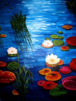 Named contemporary work « Waterlilly nénuphare », Made by OLIVIER BRAUN