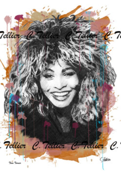 Named contemporary work « Tina Turner », Made by C.TELLIER