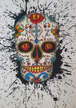 Named contemporary work « Mexican skull », Made by MALISU