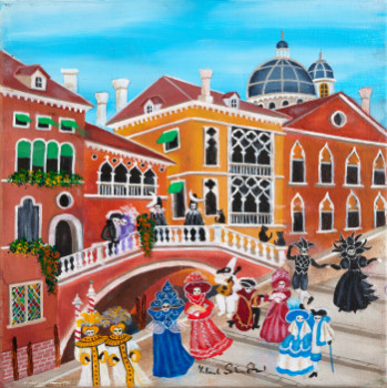 Named contemporary work « Le Carnaval de Venise/The Venice Carnival », Made by YOLANDE SALMON-DUVAL