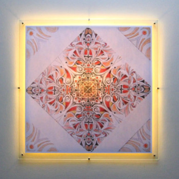 Named contemporary work « MANDALA rouge », Made by LAULPIC