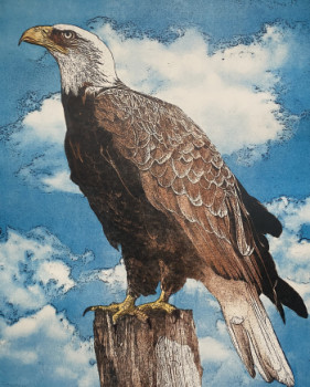 Named contemporary work « L'aigle Royal », Made by JACKY ROUGET