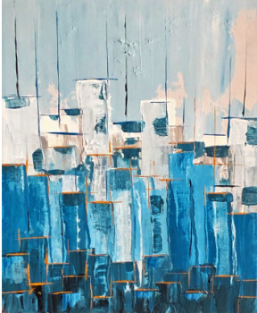 Named contemporary work « Urban blue », Made by ROBERT CROIZET