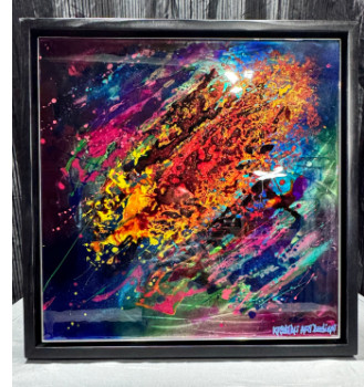 Named contemporary work « Rainbow Sky », Made by KRYSTALI ARTDESIGN
