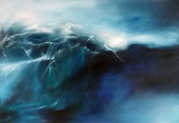 Named contemporary work « Bleu marine », Made by FABIENNE RIBEYROLLES