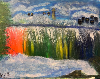 Named contemporary work « Les chutes du Niagara », Made by SP