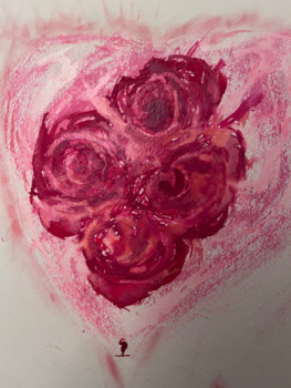 Named contemporary work « Cœur de roses », Made by SP