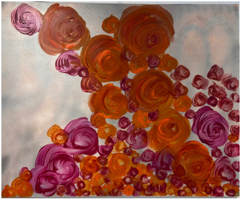 Named contemporary work « Pivoines de Lucie », Made by PAOLA CONTE « PAO »