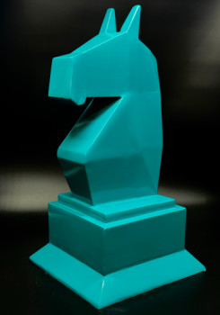 Named contemporary work « The Blue Knight », Made by ARTOTEM