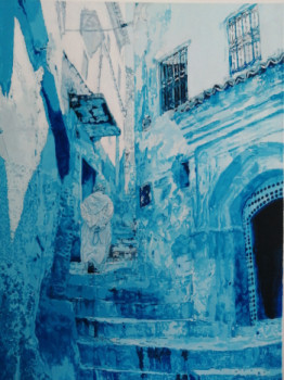 Named contemporary work « Les marches bleues », Made by SOUFIANE EL GHADIRA