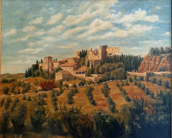 Named contemporary work « Paysage de Toscane », Made by E.BONHOMME B. D'AURIAC