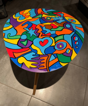 Named contemporary work « Table colorée », Made by SYLVIE SOSTELLY