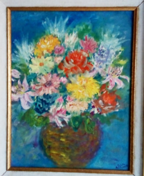 Named contemporary work « bouquet bleur », Made by BOSYNI