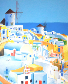 Named contemporary work « Santorin », Made by MICHEL PARIENTE