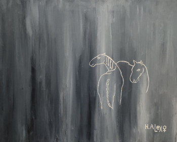 Named contemporary work « L'attente », Made by H. ALEX