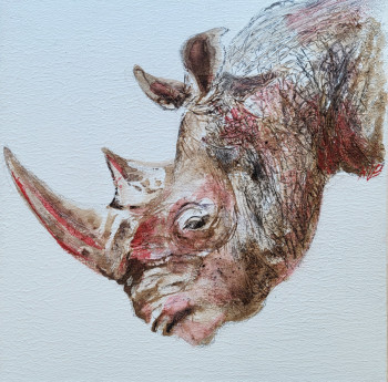 Named contemporary work « Rhino », Made by MARIE CHRISTINE BAUSSAND