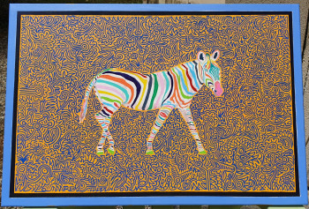 Named contemporary work « Zebra », Made by RENAUD BARREYAT