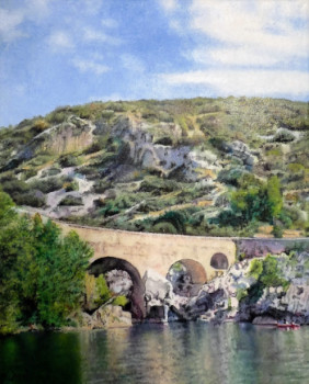 Named contemporary work « Le Pont du Diable à Saint-Guilhem-le-Désert », Made by MICHEL DUPUIS