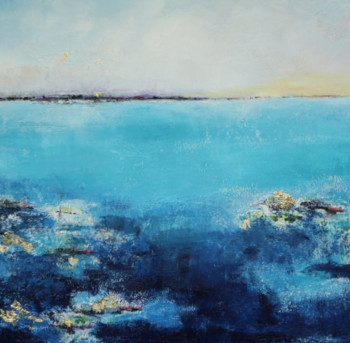 Named contemporary work « Bleu Ocean », Made by NADIA CHARPENTIER
