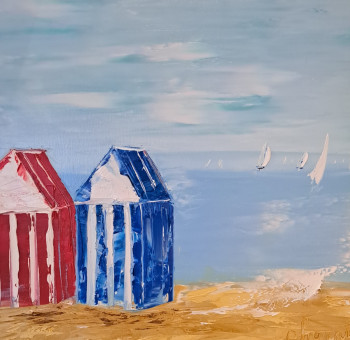 Named contemporary work « Cabanes de plages », Made by CHOUPITA