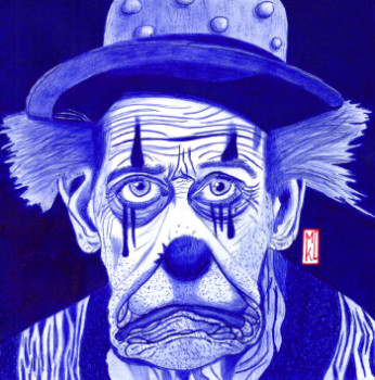 Named contemporary work « Clown triste », Made by MIKL