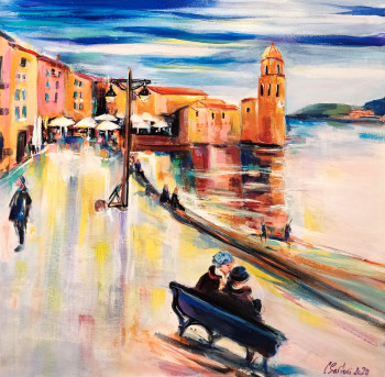 Named contemporary work « Collioure après la pluie », Made by CLICKART+