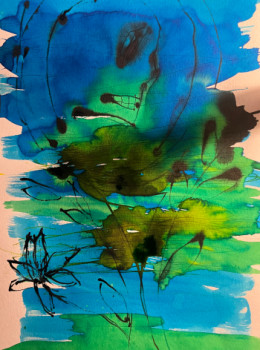 Named contemporary work « Vanité à tendance bleu », Made by AERH ARTS